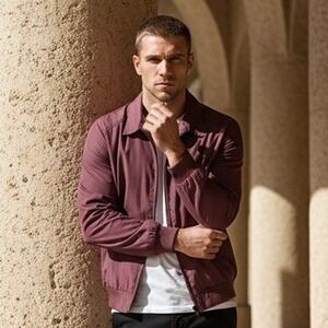 Members Only by Europe Craft Vintage Y2K Jacket Rainbow Tag‎ 42L Men's Maroon